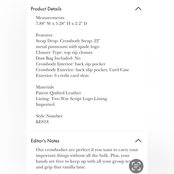 💕🎁 Kate Spade Glimmer Quilted Patent Leather Boxed Crossbody Set in parchment - Picture 15 of 15